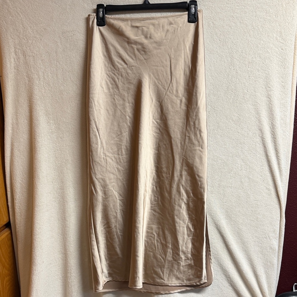 Old Navy Cream Maxi Slip Skirt